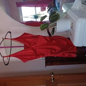 Silk red mini dress